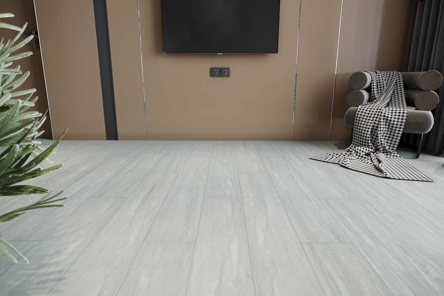 Кварцвиниловый SPC ламинат Art East Art Stone Armor Ясень Мраморный ARM 87 1220×196×9 фото в интерьере