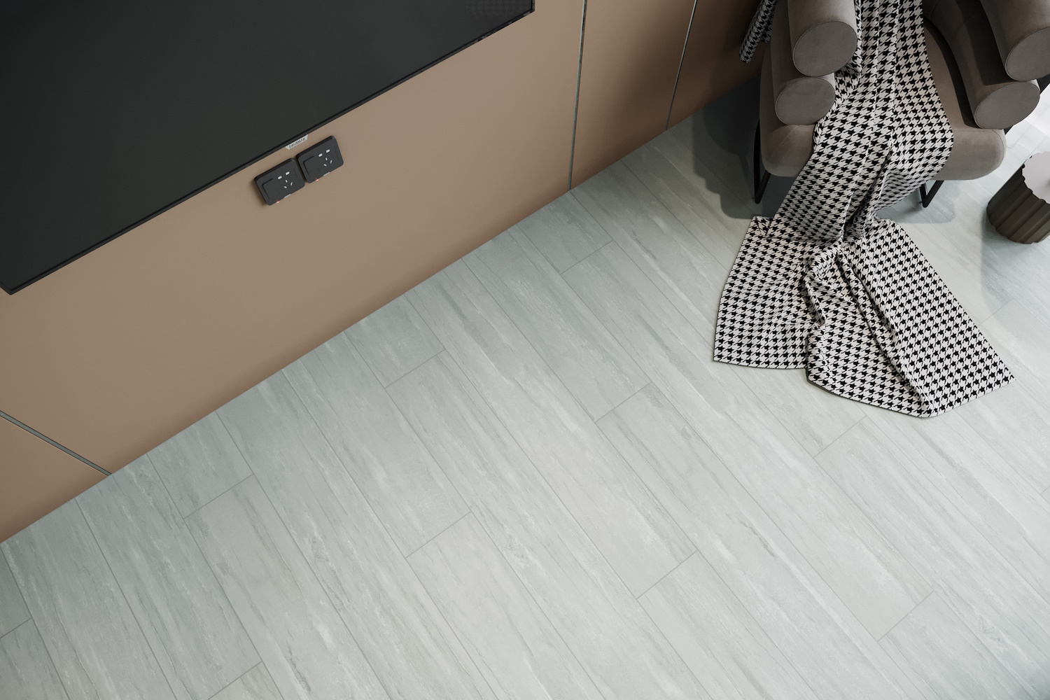 Кварцвиниловый SPC ламинат Art East Art Stone Armor Ясень Мраморный ARM 87 1220×196×9 фото в интерьере