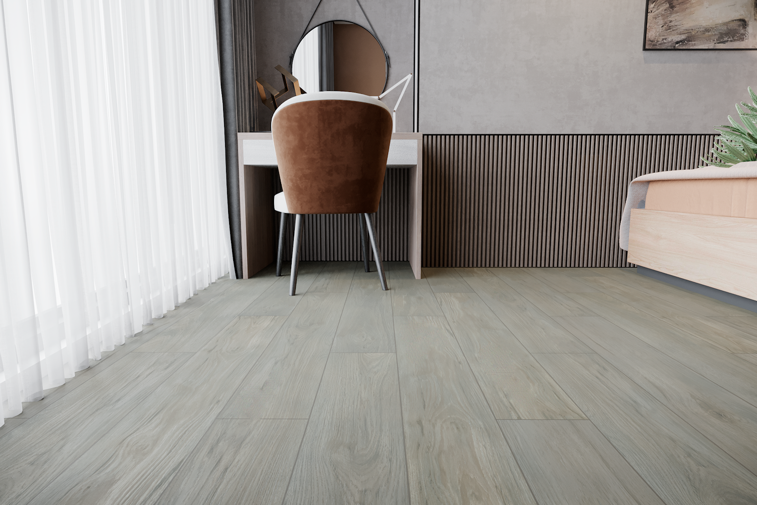 Кварцвиниловый SPC ламинат Art East Art Stone Armor Клен Купер ARM 88 1220×196×9 фото в интерьере