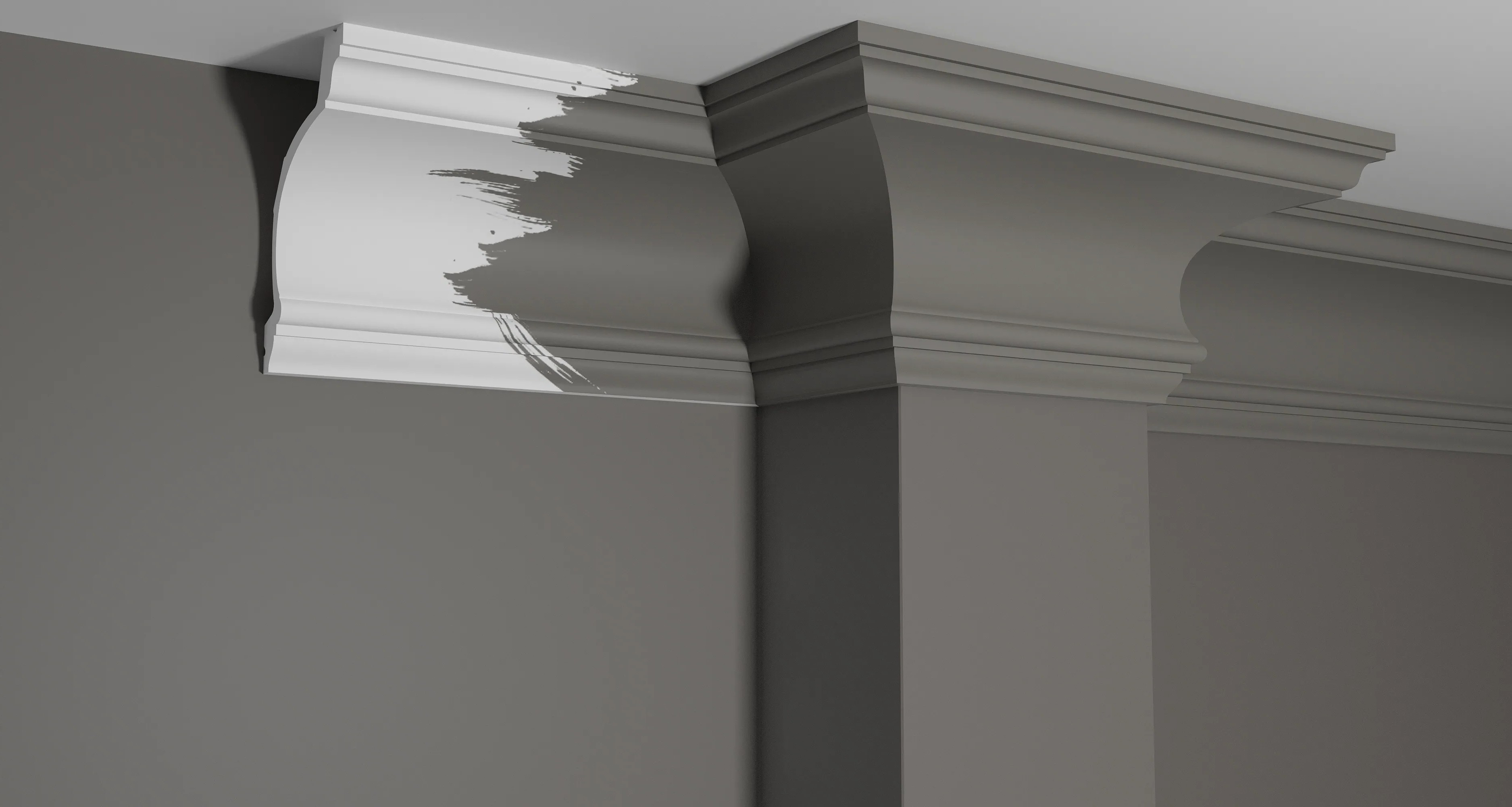 Потолочный плинтус под покраску Decor-Dizayn Estet DD522 2000×100×152