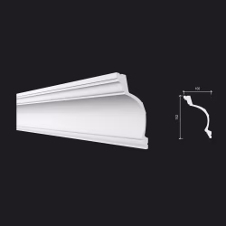 Потолочный плинтус под покраску Decor-Dizayn Estet DD522 2000×100×152