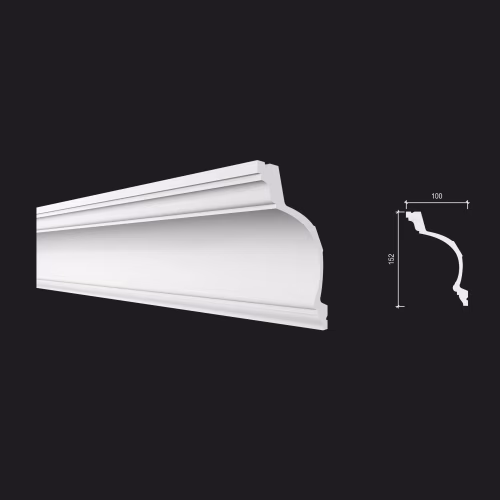 Потолочный плинтус под покраску Decor-Dizayn Estet DD522 2000×100×152