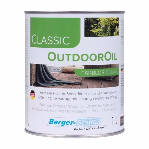 Масло для дерева Berger-Seidle OutdoorOil Бесцветное полуматовое 1 л