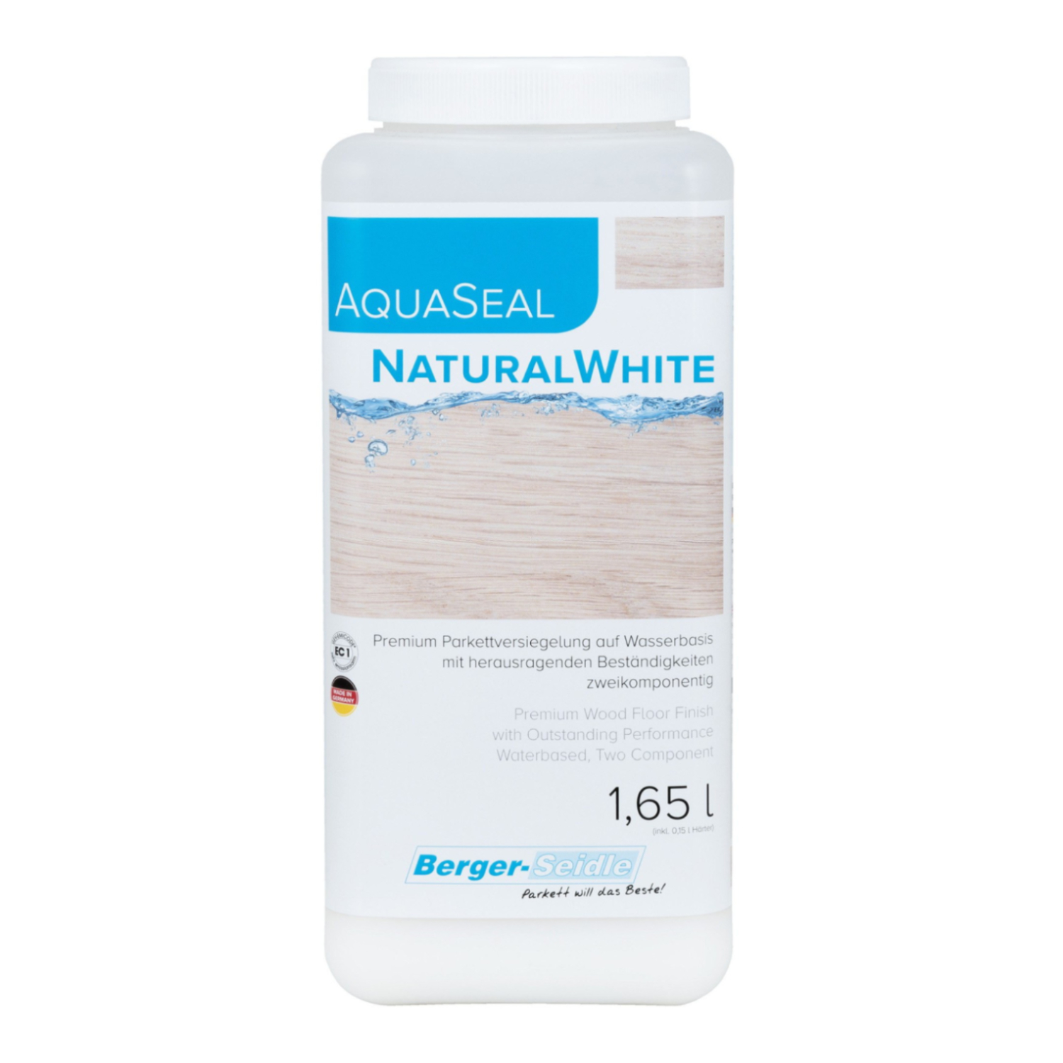 Лак для паркета Berger-Seidle AquaSeal NaturalWhite 2K экстраматовый 1,65 л
