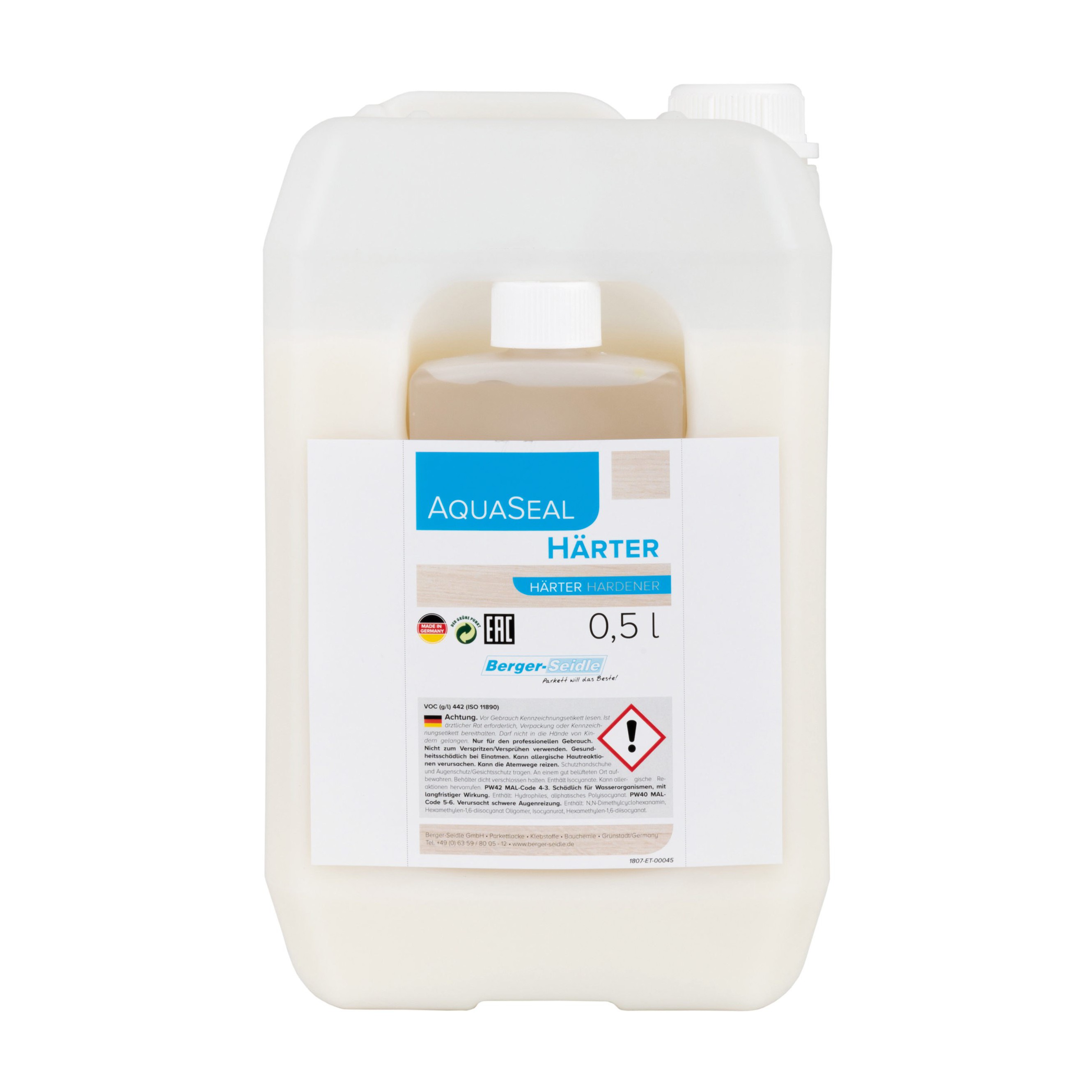 Лак для паркета Berger-Seidle AquaSeal NaturalWhite 2K экстраматовый 5,5 л