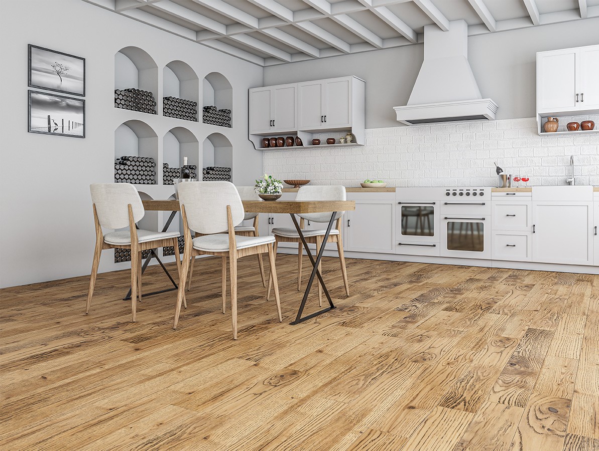 Инженерная доска Gran Parte Дуб Табако Tabacco 009 классик 500−1400×155×15 фото в интерьере