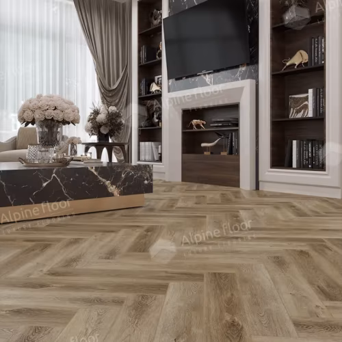 Кварцвиниловая плитка Alpine Floor клеевая Parquet LVT Дуб Целата ЕCО 16-35 венгерская елка 590×118×2,5