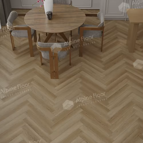 Кварцвиниловая плитка Alpine Floor клеевая Parquet LVT Дуб Поллукс ЕCО 16-28 венгерская елка 590×118×2,5