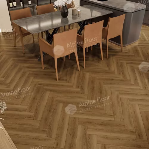 Кварцвиниловая плитка Alpine Floor клеевая Parquet LVT Дуб Капелла ЕCО 16-31 венгерская елка 590×118×2,5