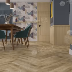 Кварцвиниловая плитка Alpine Floor клеевая Parquet LVT Дуб Кастор ЕCО 16-34 венгерская елка 590×118×2,5