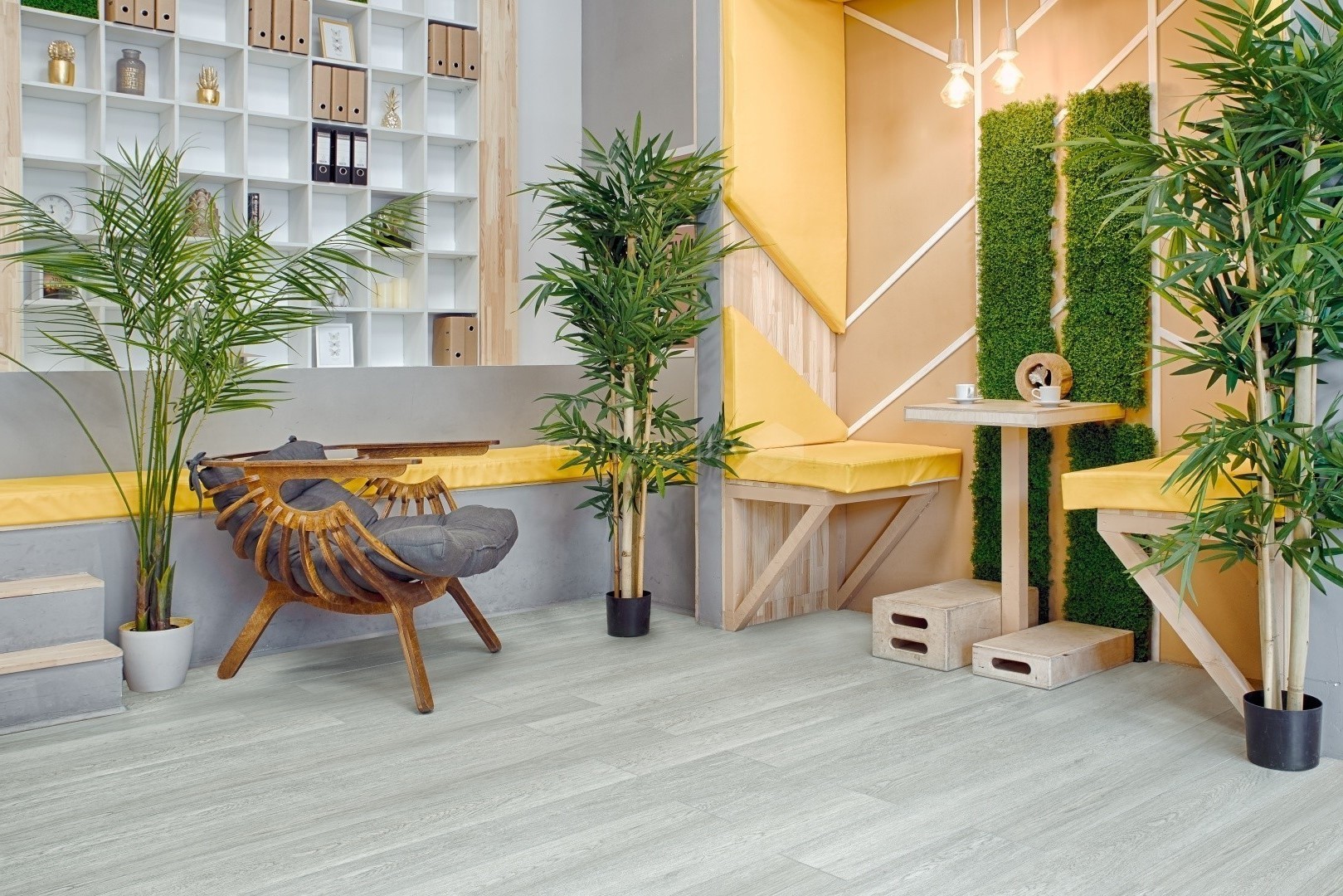 Кварцвиниловая плитка Alpine Floor клеевая Grand Sequoia LVT Сагано ECO 11-2202 1219,2×184,15×2,5 фото в интерьере