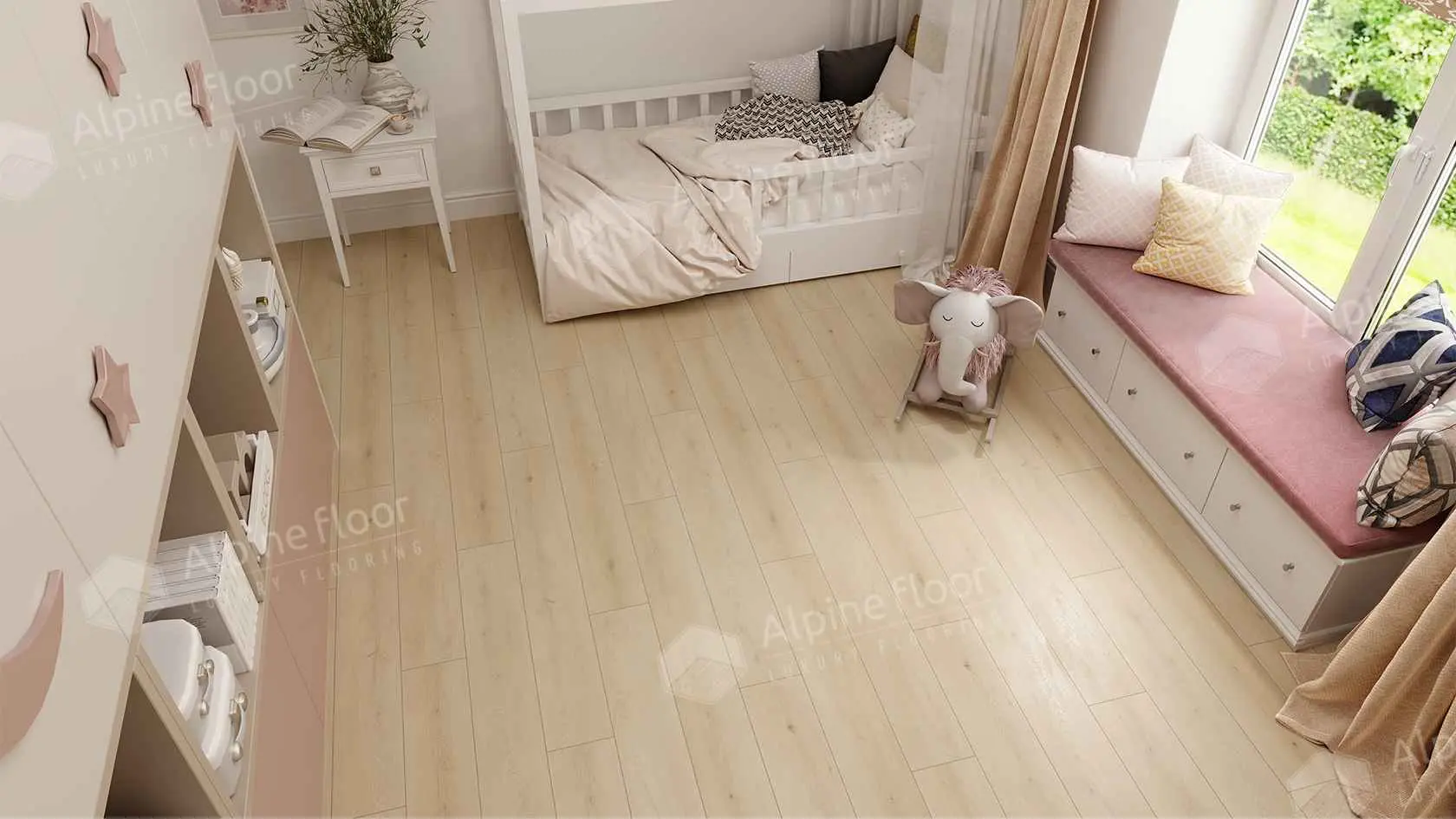 Кварцвиниловая плитка Alpine Floor клеевая Grand Sequoia LVT Гигантум ECO 11-2402 1219,2×184,15×2,5 фото в интерьере