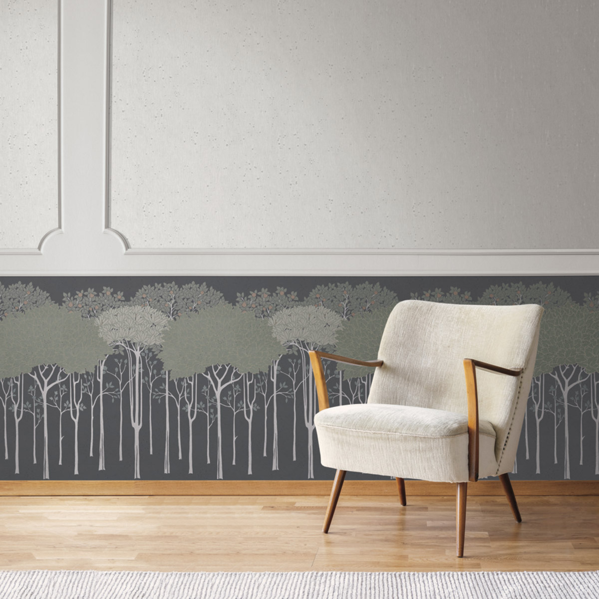 Панно York Ronald Redding Arts and Crafts Oakwood Grove AC9222D 0,91×4,57 фото в интерьере