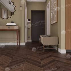 Кварцвиниловый SPC ламинат Alpine Floor Chevron Alpine Дуб Мокка ECO 18-12 французская елка 600×127×5