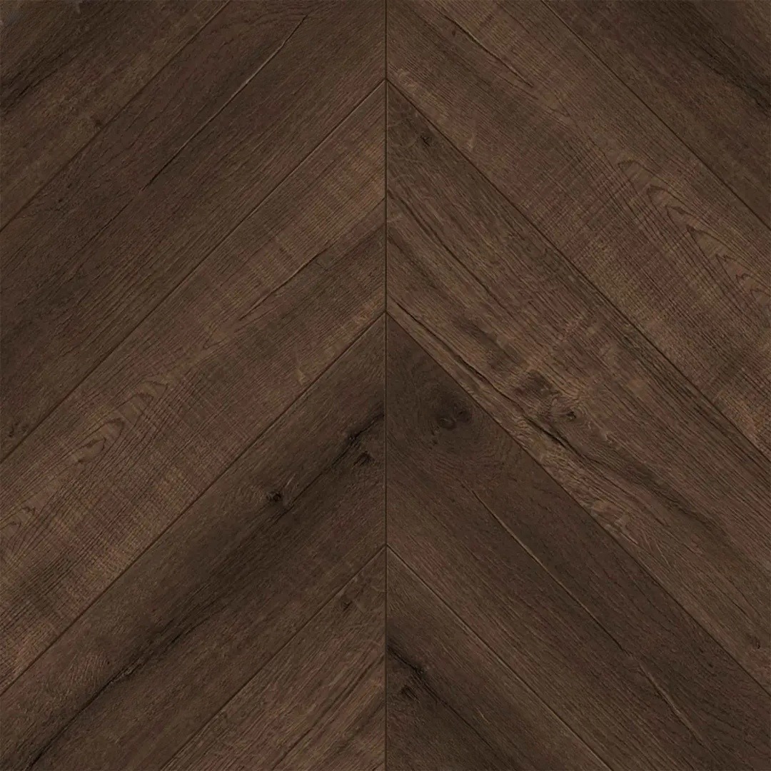 Кварцвиниловый SPC ламинат Alpine Floor Chevron Alpine Дуб Мокка ECO 18-12 французская елка 600×127×5