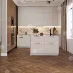 Кварцвиниловый SPC ламинат Alpine Floor Chevron Alpine Дуб Коричневый ECO 18-13 французская елка 600×127×5