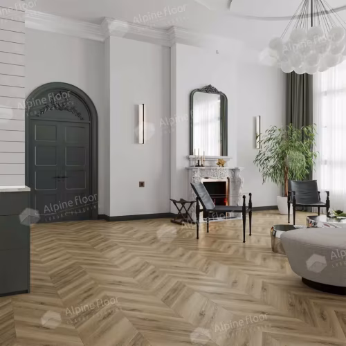 Кварцвиниловый SPC ламинат Alpine Floor Chevron Alpine Вайпуа ECO 18-14 французская елка 600×127×5