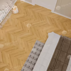 Кварцвиниловый SPC ламинат Alpine Floor Chevron Alpine Caldo ECO 18-20 французская елка 600×127×5
