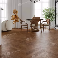 Кварцвиниловый SPC ламинат Alpine Floor Chevron Alpine Орех Нойер ECO 18-22 французская елка 600×127×5