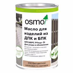Масло для террас из ДПК Osmo WPC BPC Pflege-Ol 030 Бесцветное шелковисто-матовое 1 л