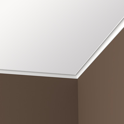 Потолочный плинтус под покраску Европласт 1.50.154 2000×23×23 фото в интерьере