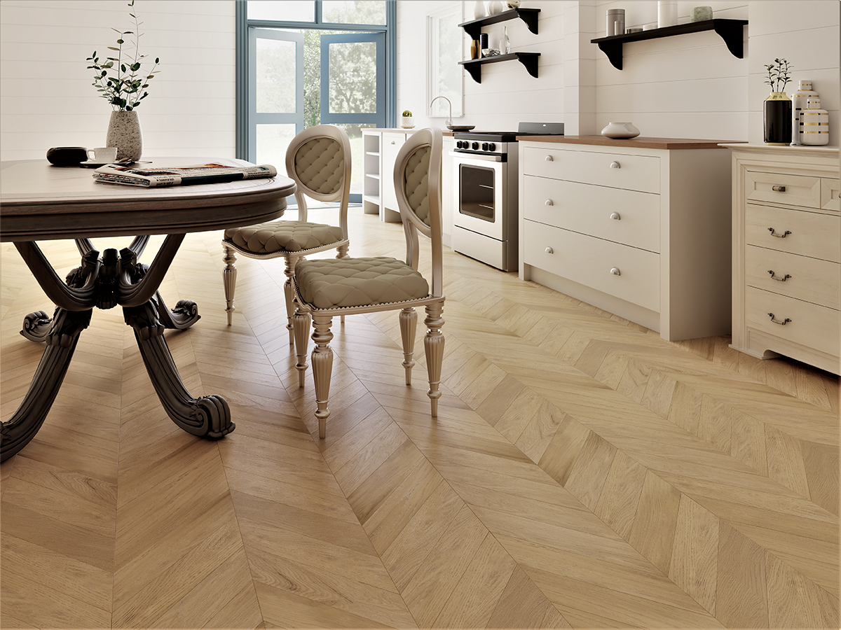 Инженерная доска Gran Parte Дуб Грано Grano 007 прайм-селект французская елка 460×110×15 фото в интерьере