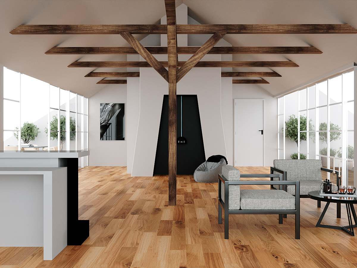 Инженерная доска Gran Parte Дуб Бискотти Biscotti 027 натур-классик 500−1500×155×15 фото в интерьере