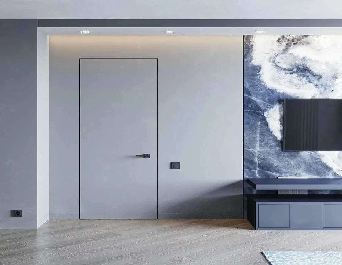 Вставка в скрытый плинтус под покраску Laconistiq 94-100-300 3000×80×13 фото в интерьере