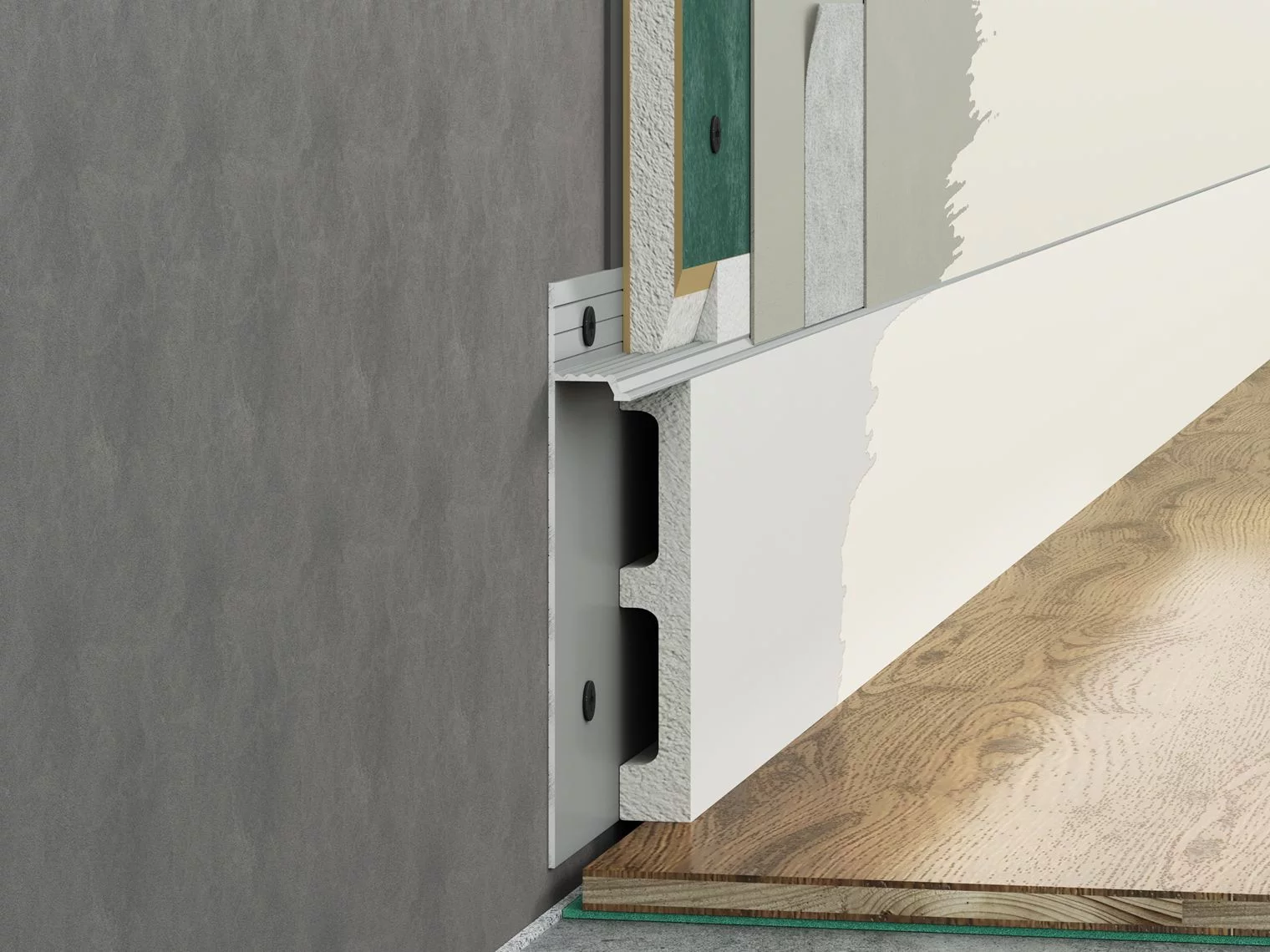 Вставка в скрытый плинтус под покраску Laconistiq 94-100-300 3000×80×13