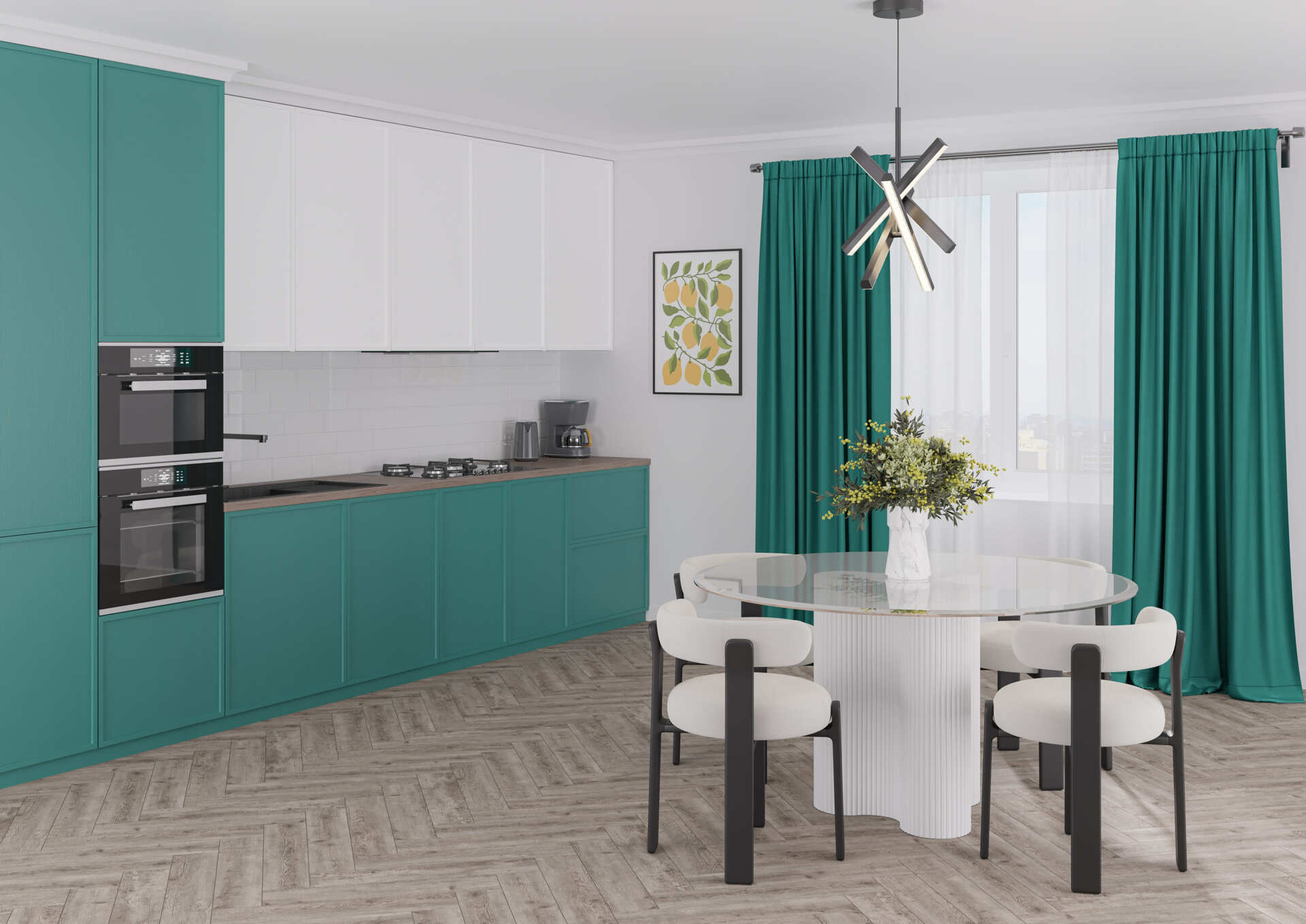 Кварцвиниловый SPC ламинат Alta Step Encanto Лацио SPC4506 венгерская елка 630×126×4,3 фото в интерьере