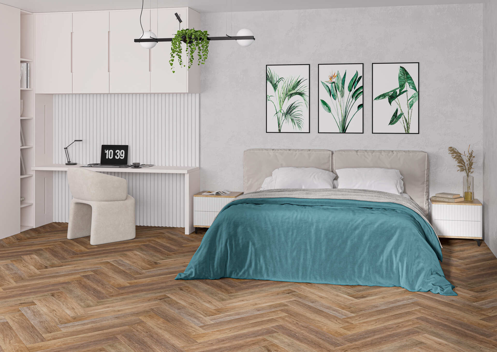 Кварцвиниловый SPC ламинат Alta Step Encanto Лукка SPC4507 венгерская елка 630×126×4,3 фото в интерьере