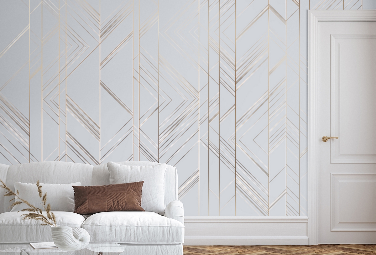 Панно Affresco Lines L552-GOLD-COL19 3,15×5,25 фото в интерьере