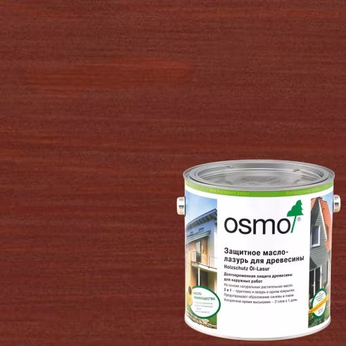 Масло-лазурь для дерева Osmo Holz-Schutz Ol Lasur цвет 703 Махагон шелковисто-матовое 0,22 л