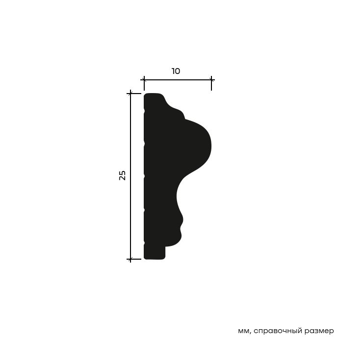 Молдинг под покраску Европласт U.6.51.415 2000×25×10 Молдинг под покраску Европласт U.6.51.415 2000×25×10