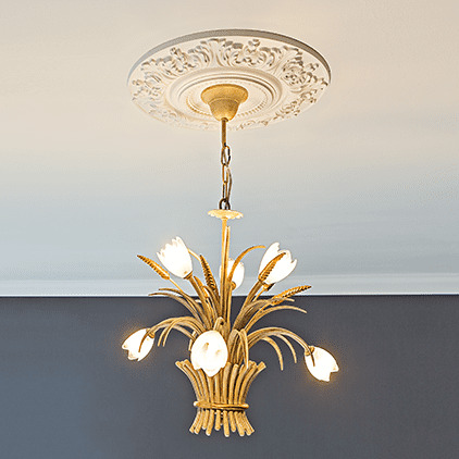 Потолочная розетка под покраску Европласт 1.56.020 47 См фото в интерьере