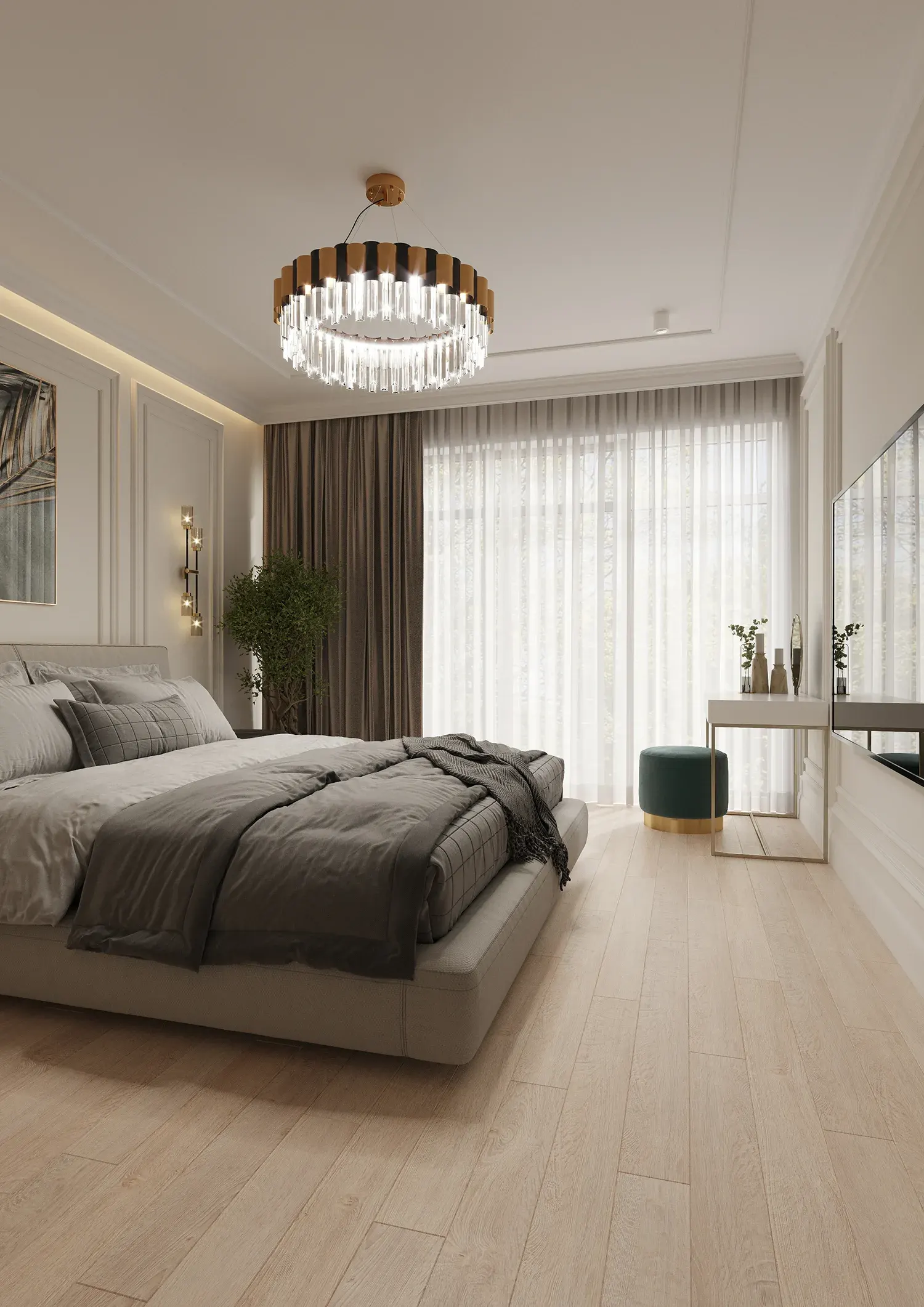 Ламинат AlixFloor Natural Line Дуб Светлый Благородный ALX580 1261×133×12 фото в интерьере