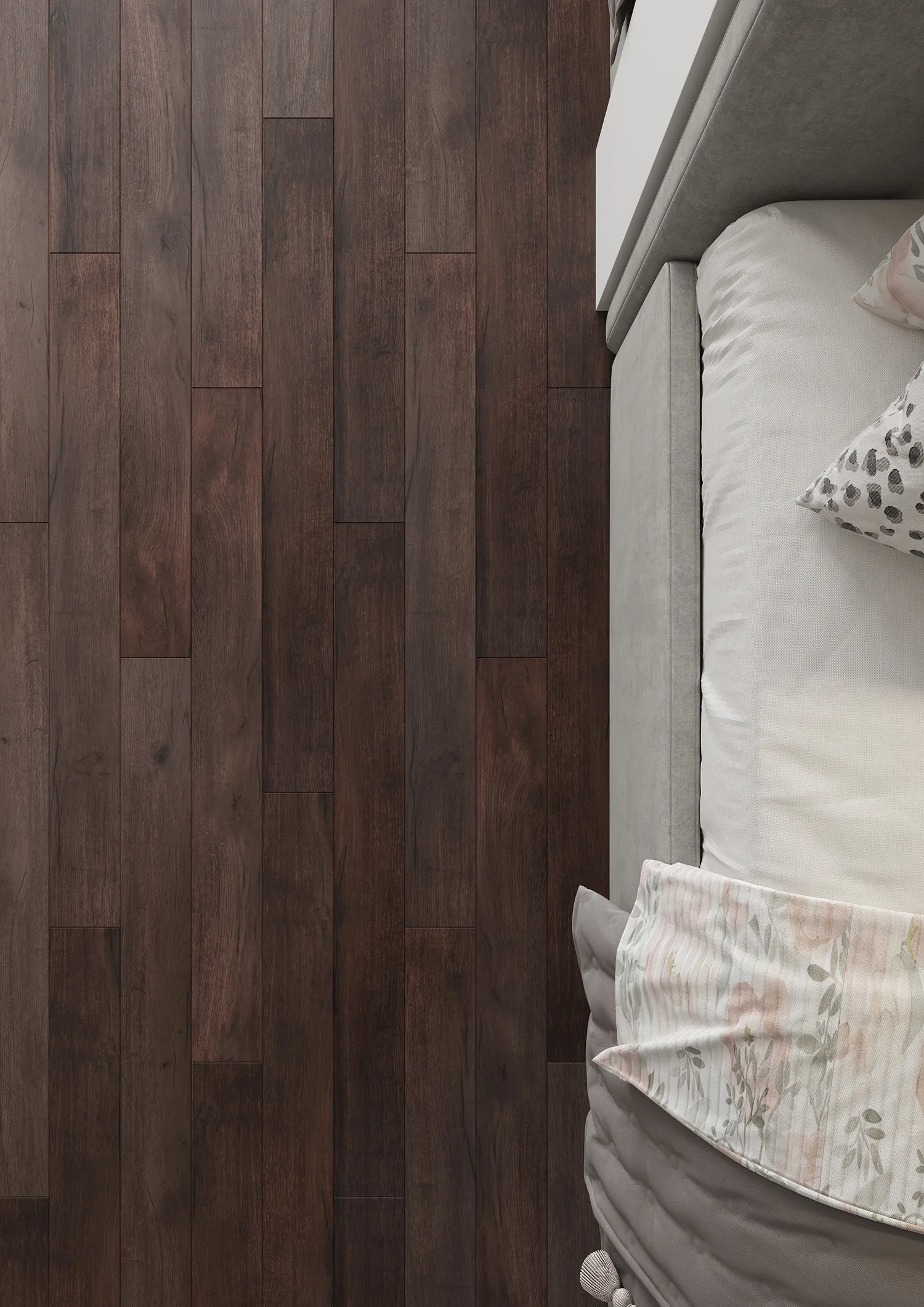 Ламинат AlixFloor Natural Line Дуб Кабинный Темный ALX828 1261×133×12 фото в интерьере