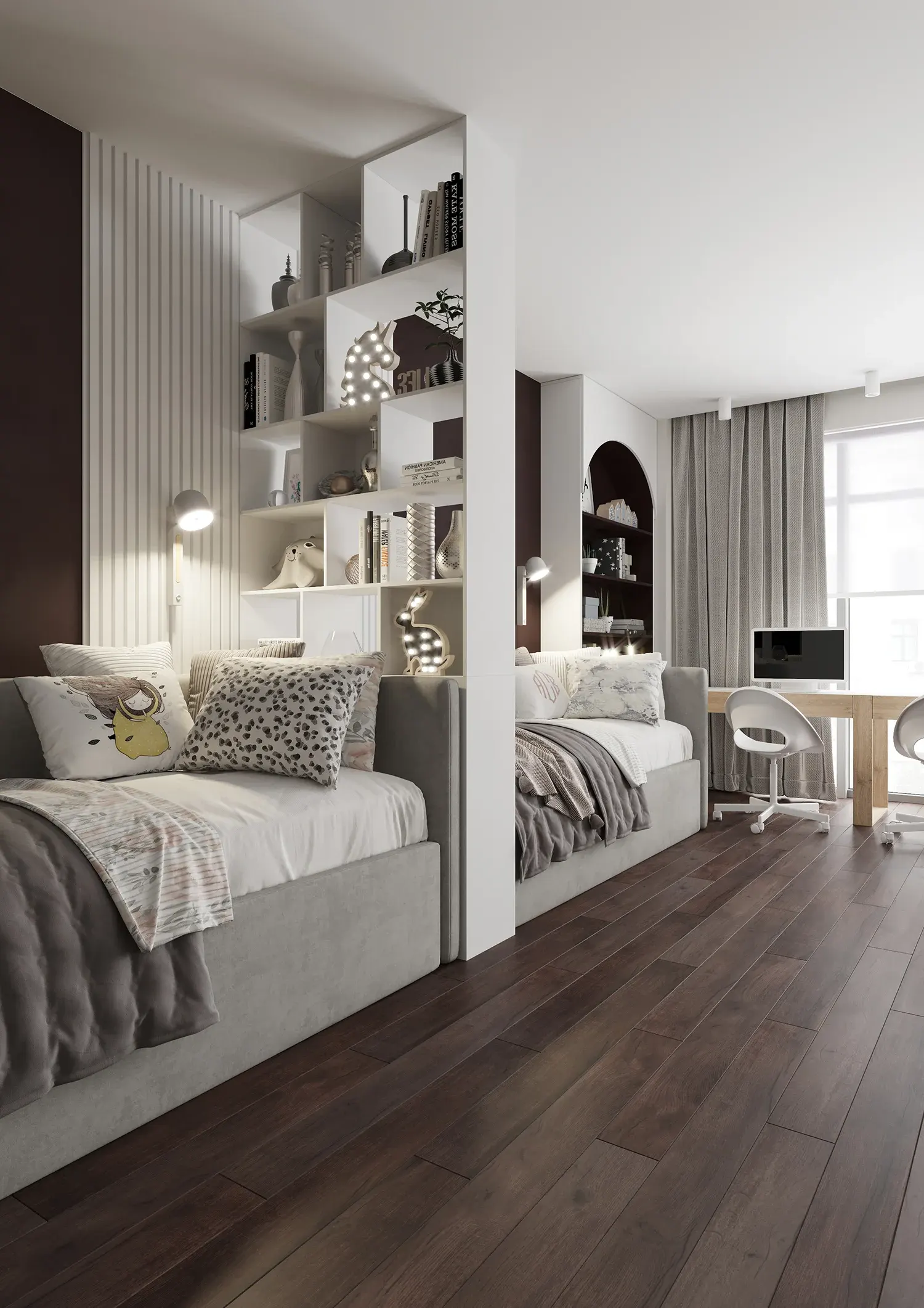 Ламинат AlixFloor Natural Line Дуб Кабинный Темный ALX828 1261×133×12 фото в интерьере