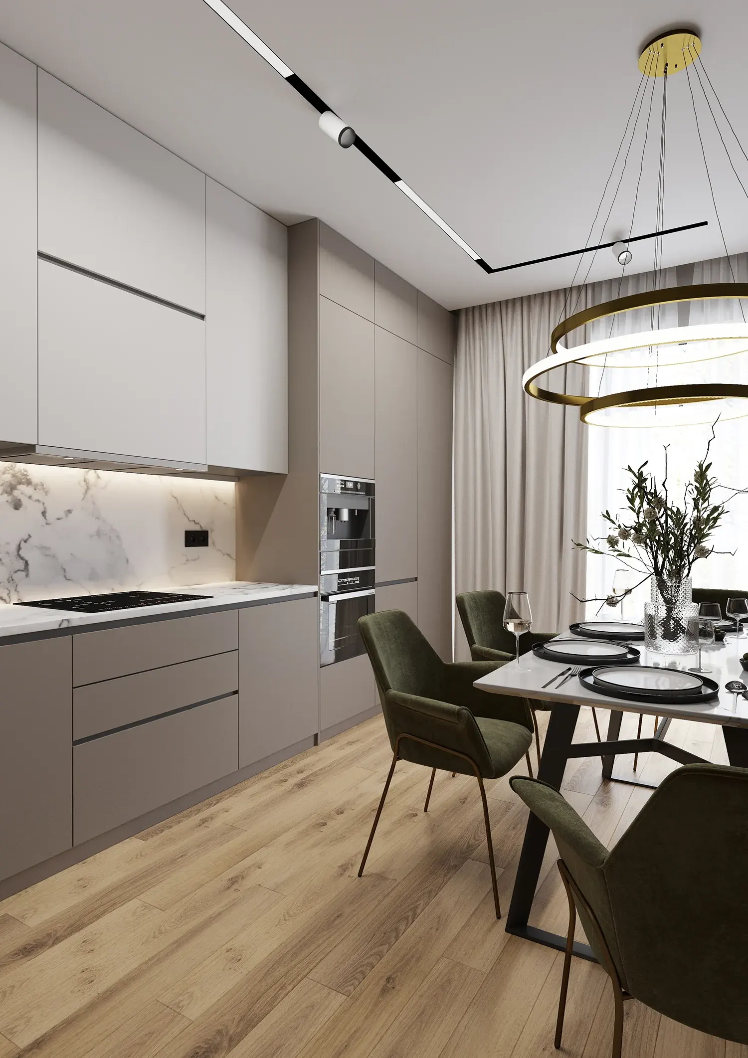 Ламинат AlixFloor Natural Line Дуб Античный Темный ALX829 1261×133×12 фото в интерьере