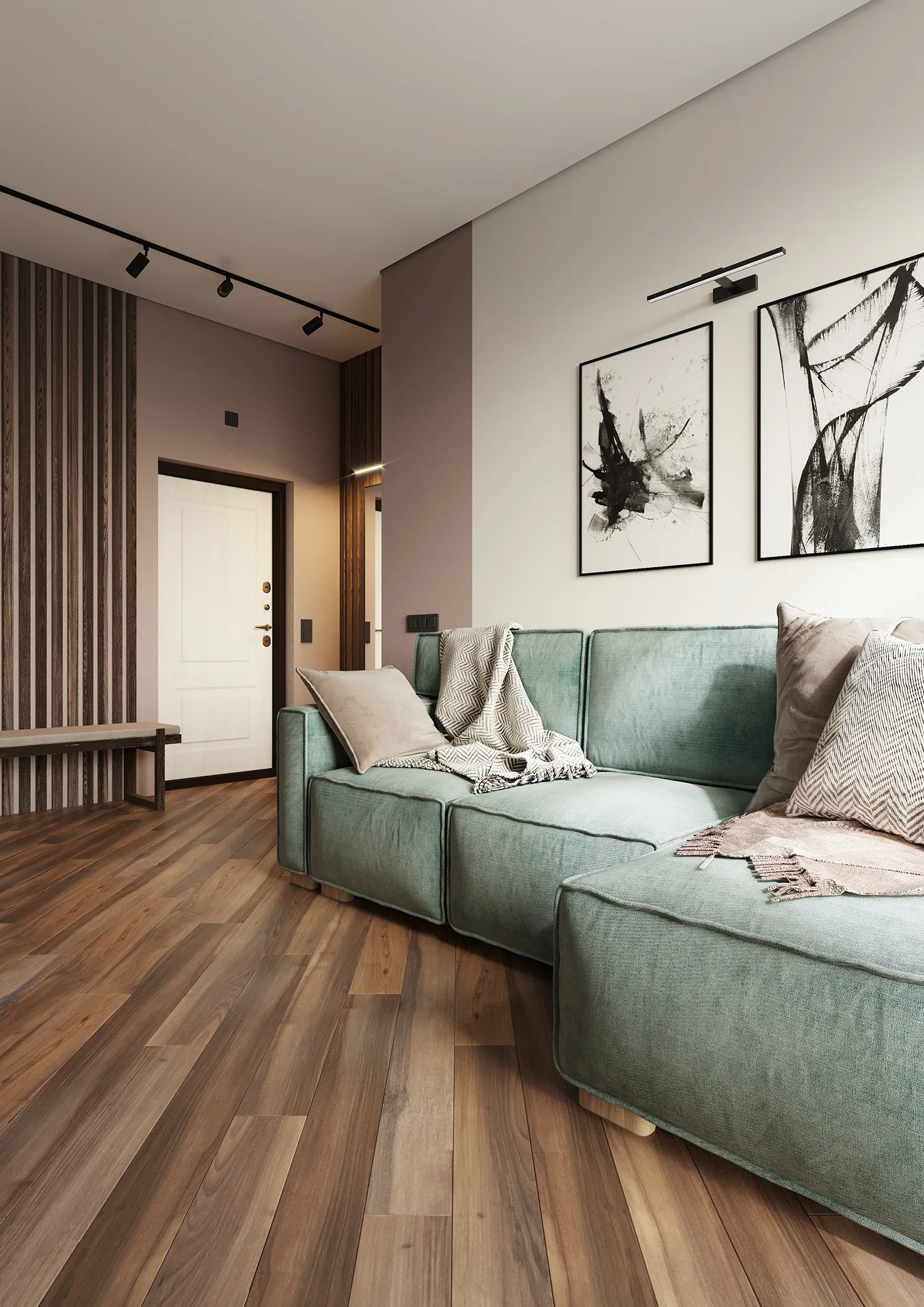 Ламинат AlixFloor Natural Line Орех Американский ALX832 1261×133×12 фото в интерьере