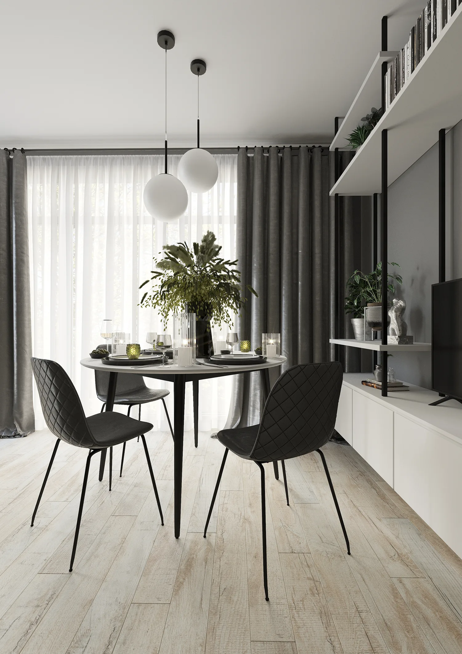 Ламинат AlixFloor City Line Дуб Дымчатый Италика ALX823 1261×133×12 фото в интерьере