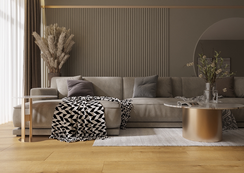 Ламинат AlixFloor Vitality Line 8 Дуб Песочный ALX00421JUM 1261×244×8 фото в интерьере