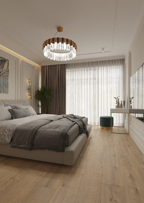 Ламинат AlixFloor Vitality Line 8 Дуб Урбанистический ALX00426JUM 1261×244×8 фото в интерьере