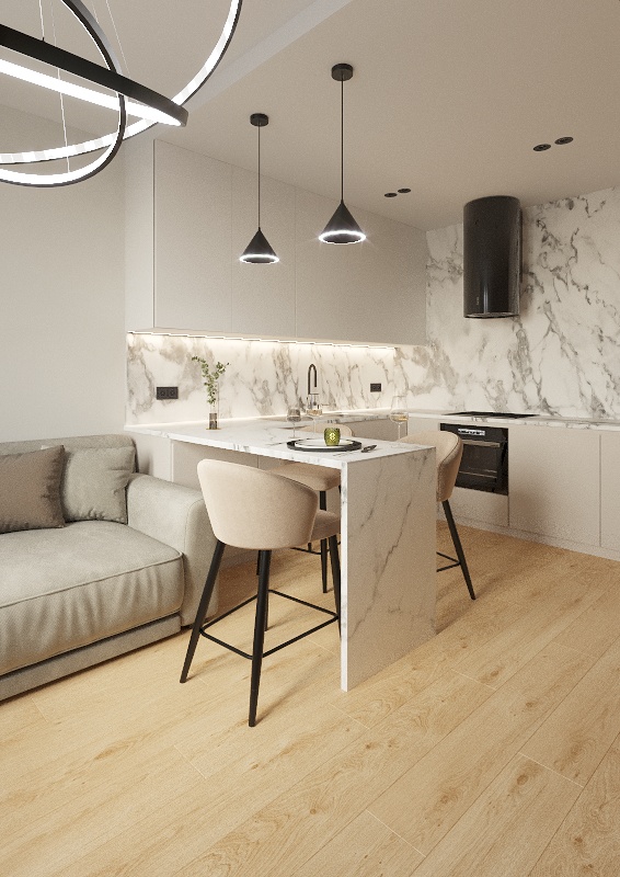 Ламинат AlixFloor Vitality Line 8 Дуб Пшеничный Золотой ALX00553STY 1261×192×8 фото в интерьере