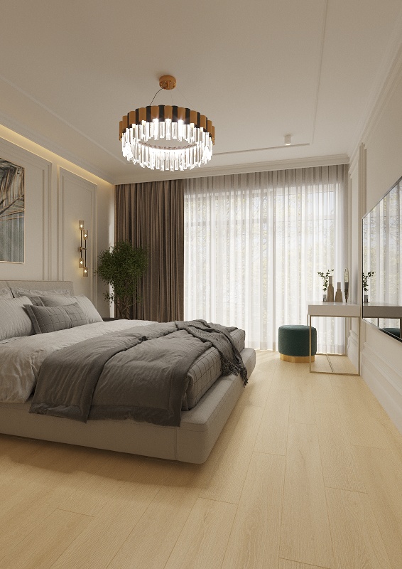 Ламинат AlixFloor Vitality Line 10 Дуб Меловой ALX00573SPR 1261×192×10 фото в интерьере