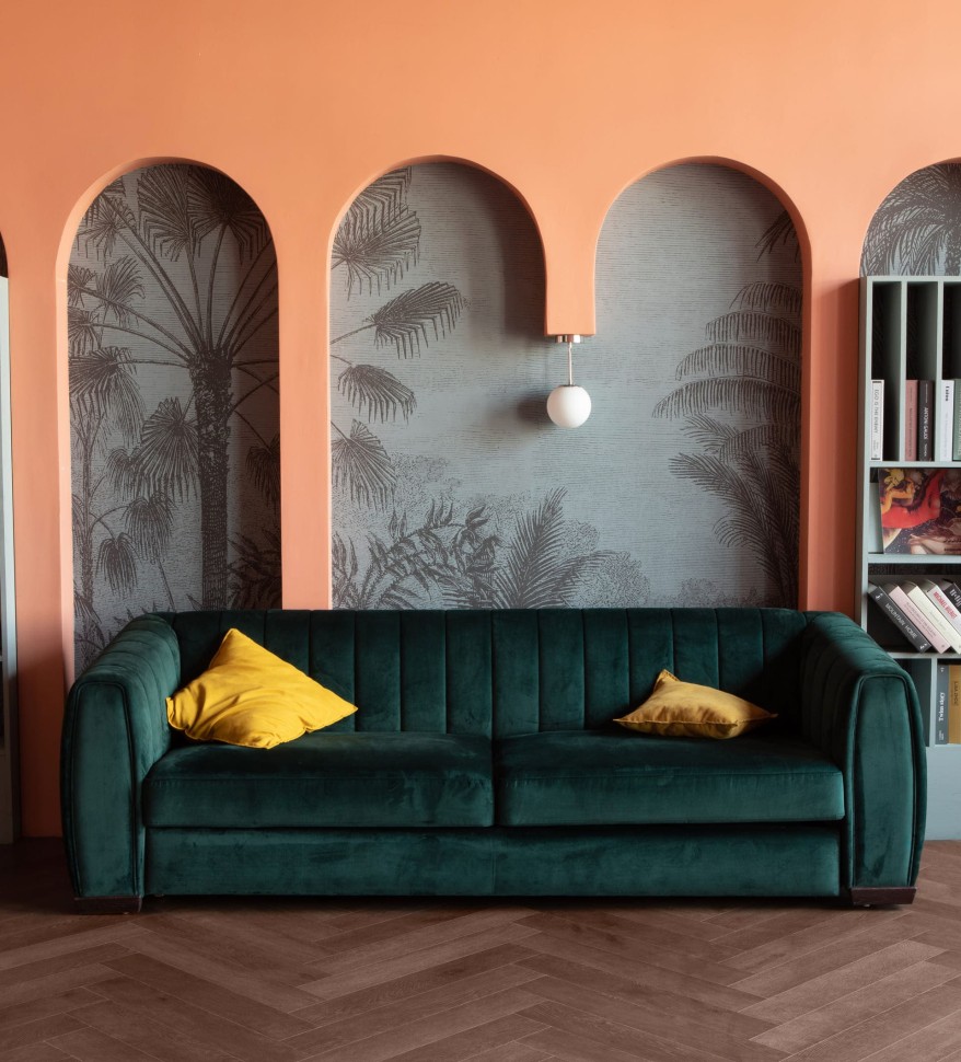 Кварцвиниловый SPC ламинат Vinilam Vinipol Herringbone Паркет Пикассо 9911 венгерская елка 762×127×7 фото в интерьере