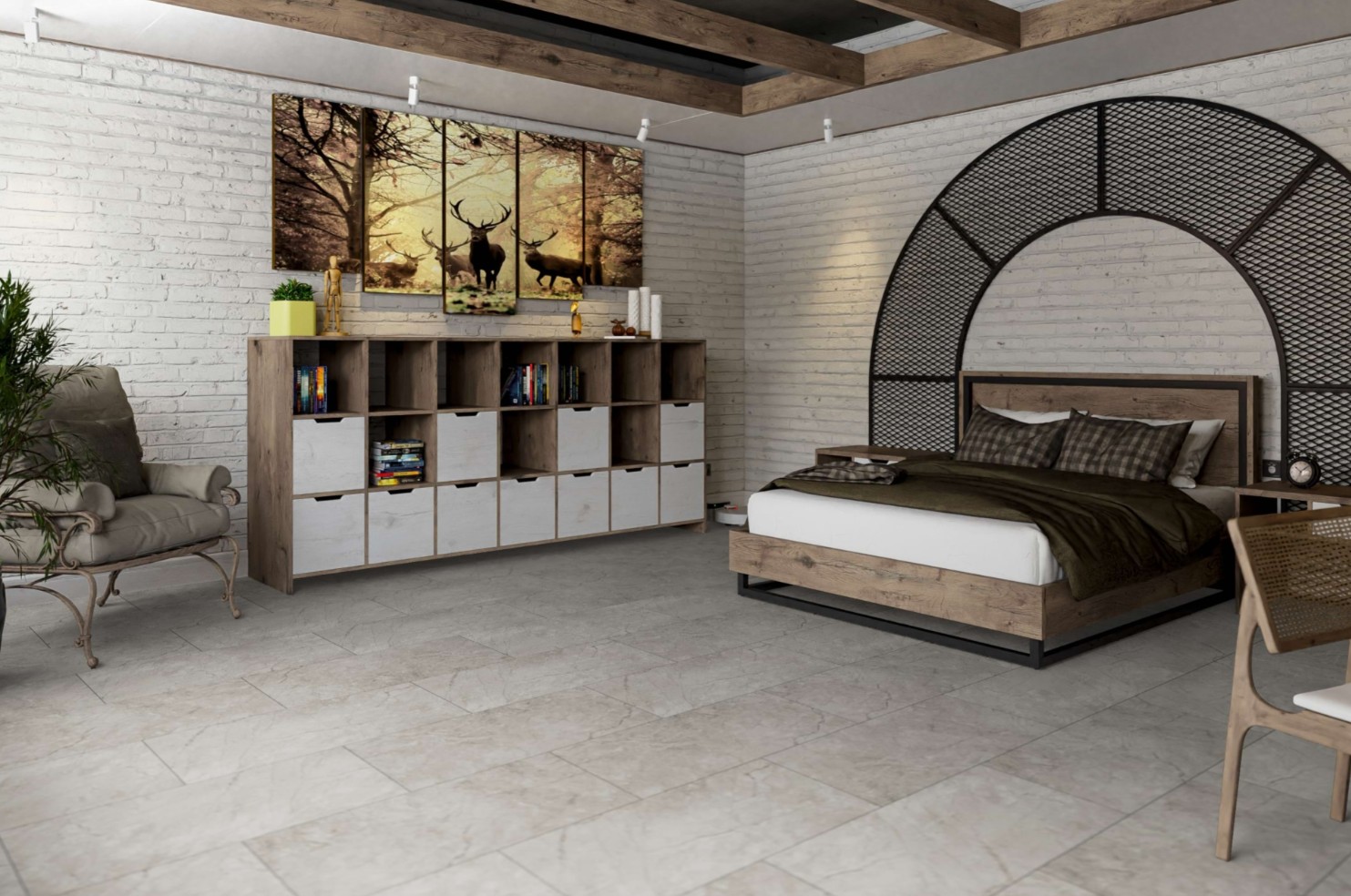 Кварцвиниловая плитка Damy Floor клеевая Ascent LVT Пик Лайла Laila Peak 6210-1-LVT 912,4×455,2×2,5 фото в интерьере