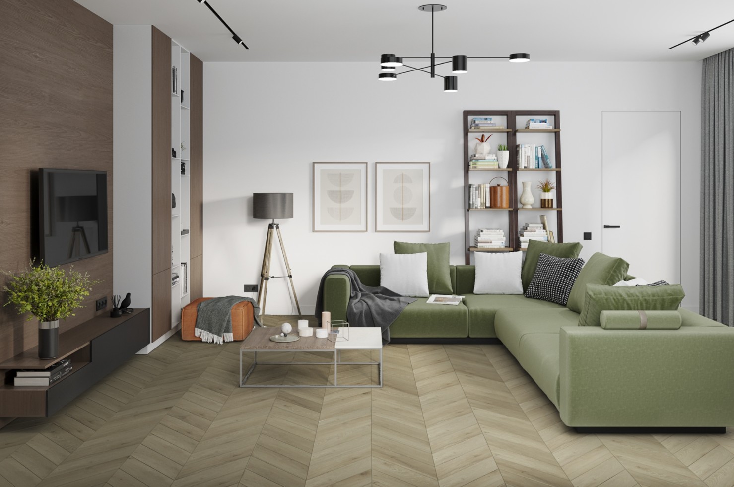Кварцвиниловая плитка Damy Floor клеевая Chevron LVT Версаль Versailles DF01-Ch-LVT французская елка 600×127×2,5 фото в интерьере
