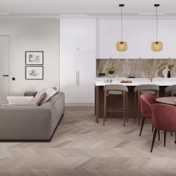 Кварцвиниловая плитка Damy Floor клеевая Chevron LVT Пале-Рояль DF02-Ch-LVT французская елка 600×127×2,5