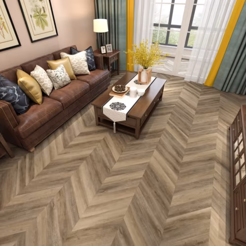 Кварцвиниловая плитка Damy Floor клеевая Chevron LVT Амбуаз DF06-Ch-LVT французская елка 600×127×2,5
